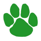 green paw print green paw print